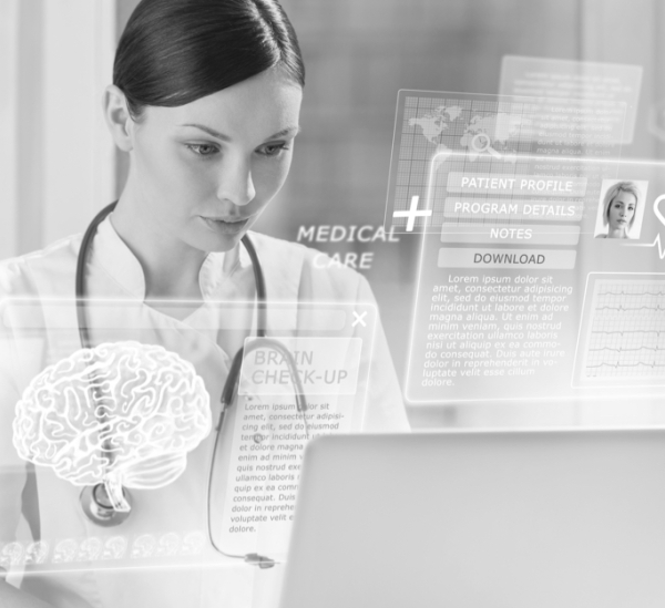 Medical worker on a laptop